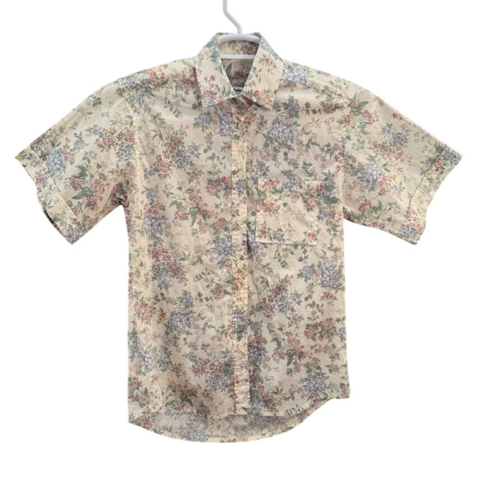 Tilley Endurables Liberty of London Floral Cotton Shirt Womens XS Short Sleeve